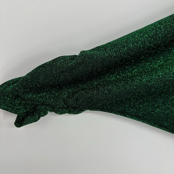 Eloquii Lurex Shimmer Dress 22 Tulip Hem Asymmetrical Cocktail Party Green - Picture 7 of 15